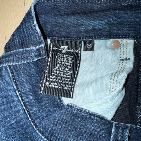 7 For All Mankind Dark Wash Bl(air) Skinny Jeans - size 25 - Picture 3 of 10